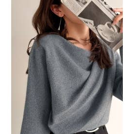 しなやかな落ち感、一枚で上品に印象付く。カシミヤタッチドレープニット(長袖) （グレー）