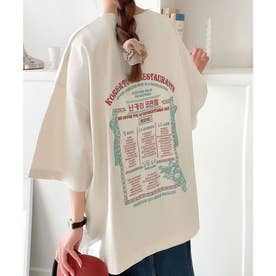 《Javaジャバコラボ》バック刺繍で抜かりなくキマる。綿100％レシピ刺繍ビッグTシャツ （アイボリー）