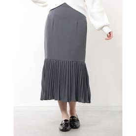 裾切り替えプリーツマーメイドスカート （CHARCOAL GRAY）