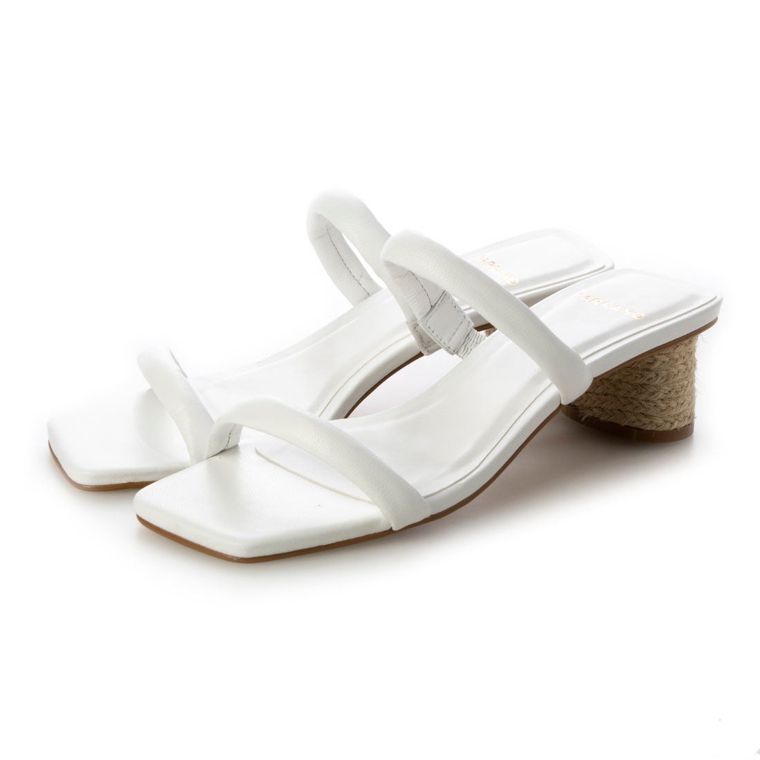 カラーノ CARRANO ダブルチューブストラップサンダル （ホワイト） -靴