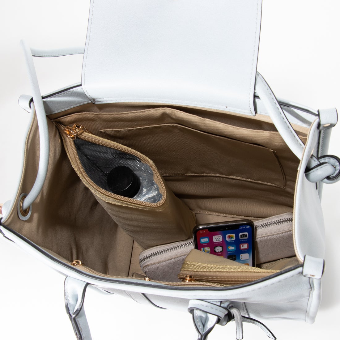 カシュカシュ cache cache 縦型スマートトートバッグ （アイボリー 