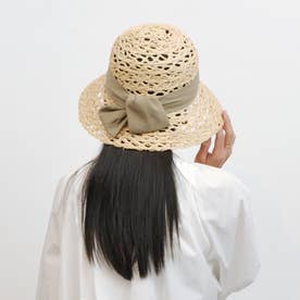カシュネ cache nez ラフィアレースブレードクロッシェハット （BK