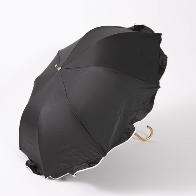 
                    UV カット率99％以上  PUへプラムトップレス折りたたみ傘 （BK）