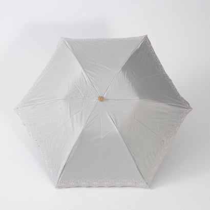 カシュネ cache nez UV カット率99％以上  PUフラワーポーラー刺繍ミニ折りたたみ傘 （GY）｜詳細画像
