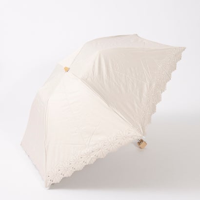 カシュネ cache nez UV カット率99％以上  PUフラワーポーラー刺繍ミニ折りたたみ傘 （BE）｜詳細画像