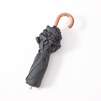 カシュネ cache nez シャンブレーフリルトップレス折りたたみ傘 （BK）｜詳細画像