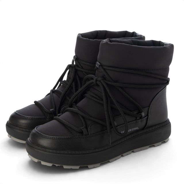 あったか 多機能 防滑 レースアップブーツ （BLK/BLK）