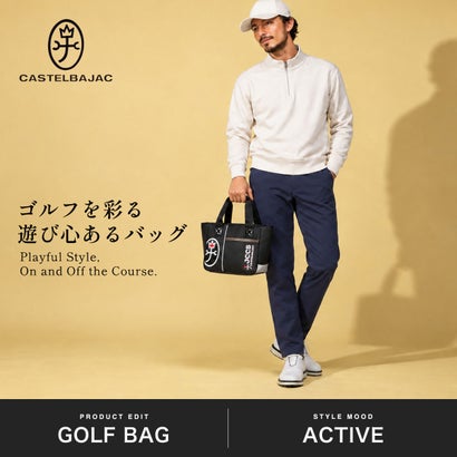 カステルバジャックスポーツ CASTELBAJAC SPORT スポーツ カートバッグ メンズ レディース ゴルフ トート バッグ おしゃれ ブランド 軽量 小さめ トートバッグ カートポーチ ゴルフバッグ A5 ロゴカートポーチ CBZ038 （ネイビー）｜詳細画像