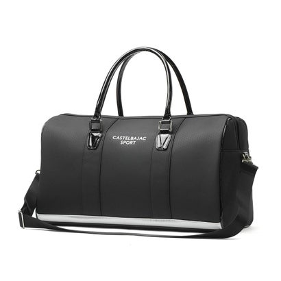 カステルバジャックスポーツ CASTELBAJAC SPORT ボストンバッグ メンズ レディース 大容量 ブランド ゴルフ バッグ おしゃれ ボストン 大きめ 合皮 2WAY 底鋲 自立 ロゴ A4 B4 ロゴボストンバッグ CBB038 （ブラック）｜詳細画像