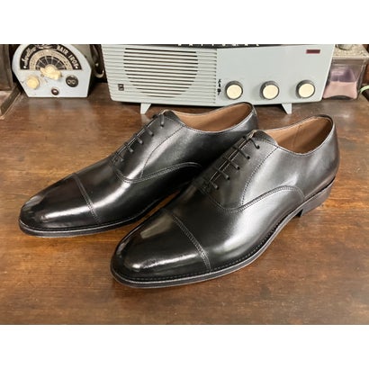 レザーソール   360°フルマッケイ製法    内羽根ストレートチップ（ブラック）CALZARTES CHIP｜詳細画像