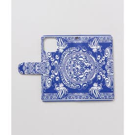 【チャイハネ】トライブフラップジャケット iPhone12 手帳型スマホケース ブルー
