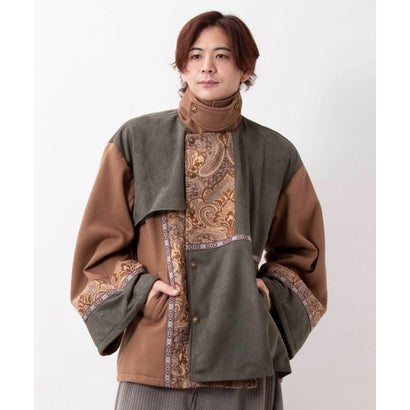 チャイハネ チャイハネ シントレパッチワークメンズアウター （ブラウン）｜詳細画像