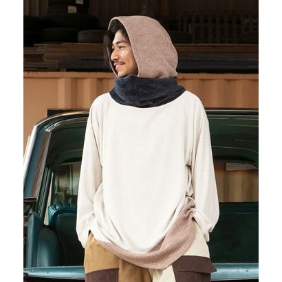 ナガーイネックメンズトップス （グレー）｜詳細画像