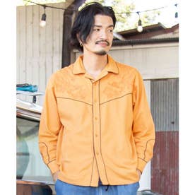 【チャイハネ】刺繍MEN'Sウエスタンシャツ オレンジ
