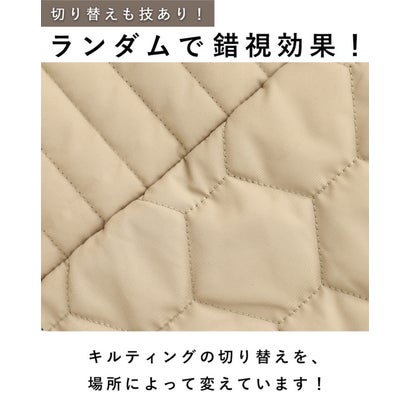 低身長さん用 太って見えない キルティングコート （アイボリー）｜詳細画像