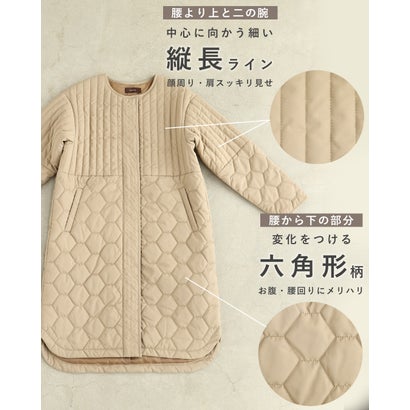 低身長さん用 太って見えない キルティングコート （ブラック）｜詳細画像