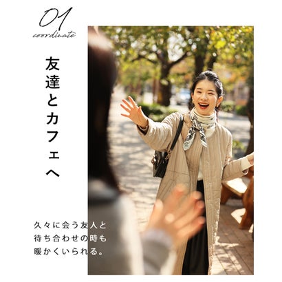 低身長さん用 太って見えない キルティングコート （ブラック）｜詳細画像