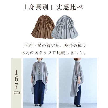 カワイイ CAWAII ふわり目隠しヴェールブラウス （ブラウン）｜詳細画像