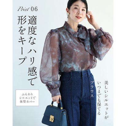 カワイイ CAWAII 見た目は秋服 体感夏服 ブラウス （ブルーグレー）｜詳細画像
