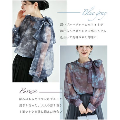 カワイイ CAWAII 見た目は秋服 体感夏服 ブラウス （ブルーグレー）｜詳細画像