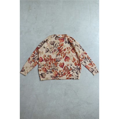 秋色の華やぎ紅葉ニットトップス （ベージュ）｜詳細画像