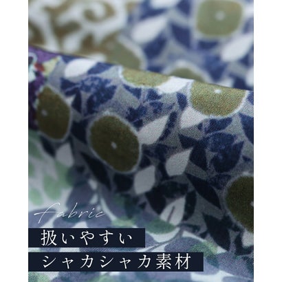 カワイイ CAWAII 四季のボタニカル柄ブルゾン （パープル）｜詳細画像