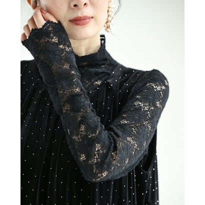起毛花レースインナー トップス （アイボリー）｜詳細画像