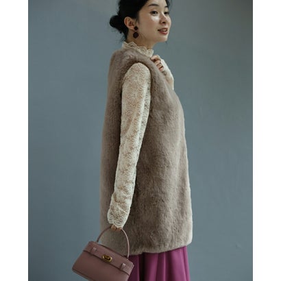 起毛花レースインナー トップス （ブラック）｜詳細画像