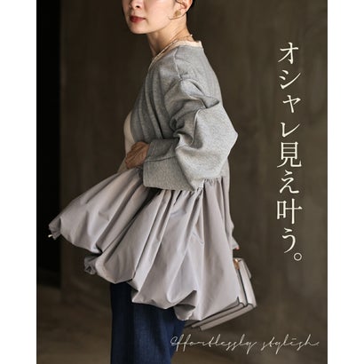 スウェットでラク可愛いブルゾン （グレー）｜詳細画像