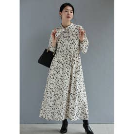 小さな花咲くロングワンピース （ホワイト）