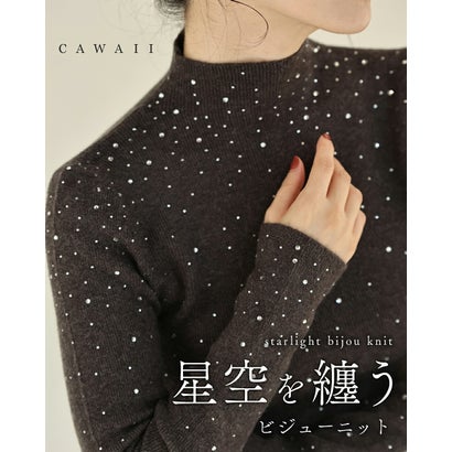 星空を纏うビジューニット （チャコール）｜詳細画像