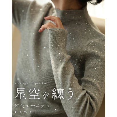 星空を纏うビジューニット （グレー）｜詳細画像