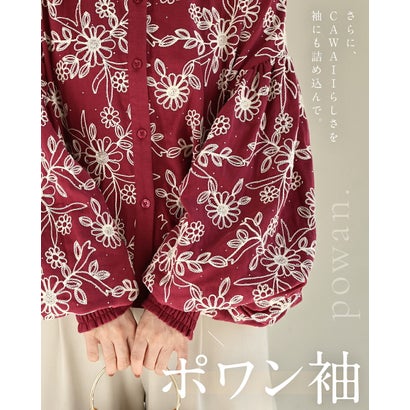 煌めく花刺繍ポワン袖 （ベージュ）｜詳細画像