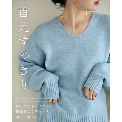 カワイイ CAWAII ふわもちVネックニット （レッド）｜詳細画像