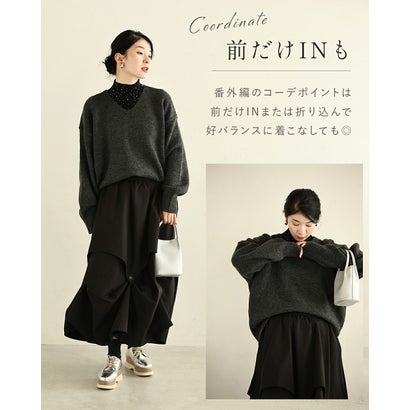 カワイイ CAWAII ふわもちVネックニット （チャコール）｜詳細画像