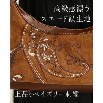 カワイイ CAWAII スエード調ペイズリーショルダーバッグ （ブラウン）｜詳細画像