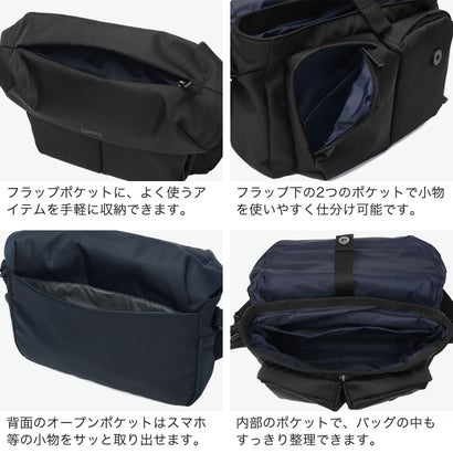 ショルダーバッグ レディース メンズ 斜めがけ 軽量 ブランド 小さめ ポケット 肩掛け 横型 コンパクト スマート おしゃれ フラップ シンプル A5 Pio ピオ 5132439 （ネイビー）｜詳細画像