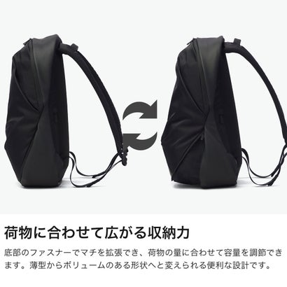 リュック メンズ レディース 拡張機能 ブランド 通勤 通学 軽い 旅行 PC収納 13inch スポーティ め ジップ開閉 バックパック デイパック B4 Dermar デルマー 5134040 （ブラック）｜詳細画像