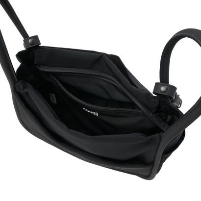 ショルダーバッグ レディース メンズ 斜めがけ 大人 上品 ブランド 軽量 普段使い お出掛け おしゃれ ショルダー 肩掛け シンプル ナイロン きれいめ ロゴ 黒 Mouna モウナ 5287742 （ブラック）｜詳細画像