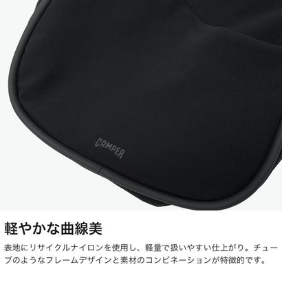 ショルダーバッグ レディース メンズ 斜めがけ 大人 上品 ブランド 軽量 普段使い お出掛け おしゃれ ショルダー 肩掛け シンプル ナイロン きれいめ ロゴ 黒 Mouna モウナ 5287742 （ブラック）｜詳細画像
