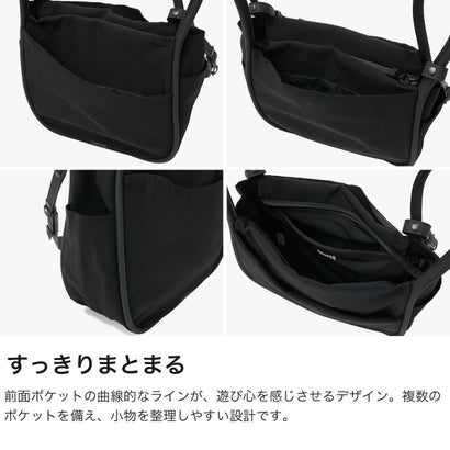 ショルダーバッグ レディース メンズ 斜めがけ 大人 上品 ブランド 軽量 普段使い お出掛け おしゃれ ショルダー 肩掛け シンプル ナイロン きれいめ ロゴ 黒 Mouna モウナ 5287742 （ブラック）｜詳細画像