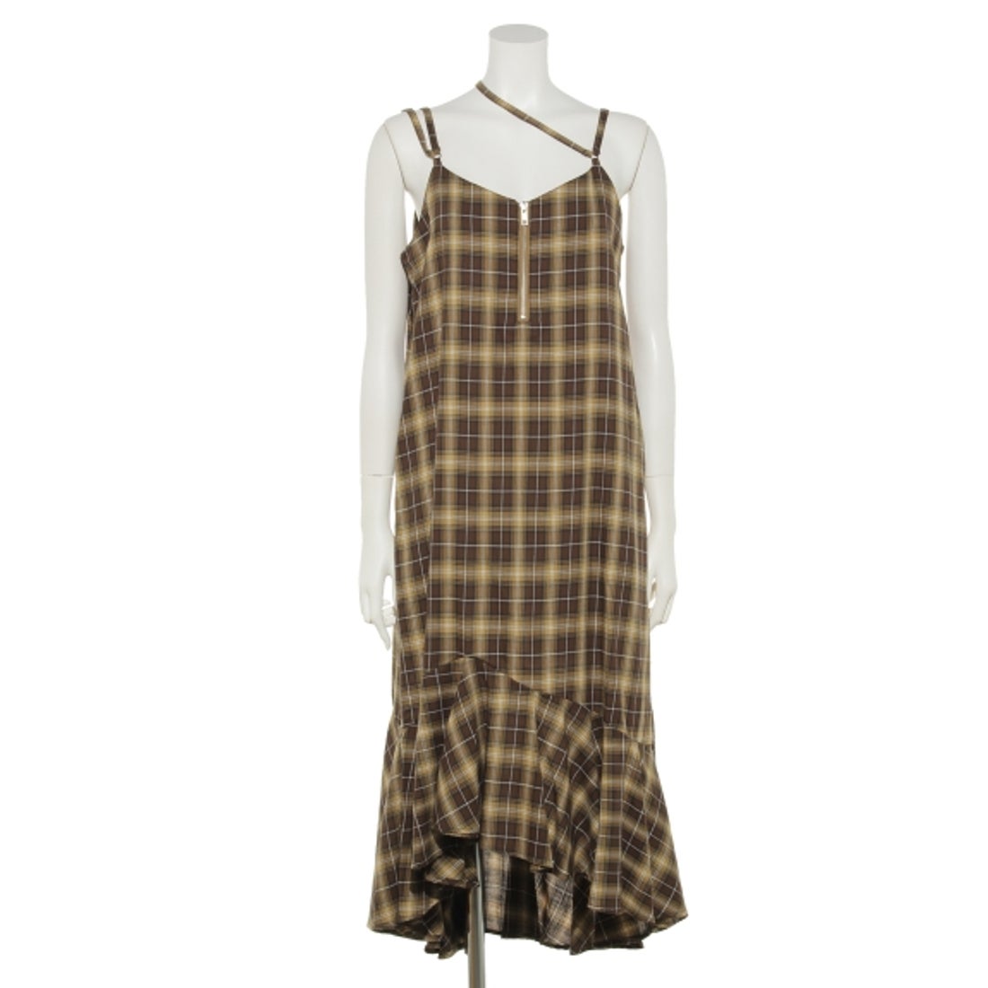 Candy Stripper CHECK CAMISOLE DRESS （BROWN） -アウトレット通販 