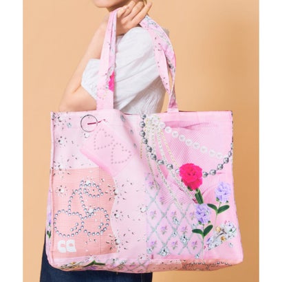 コラージュプリントトート（Collage Print Tote） （ピンク）｜詳細画像