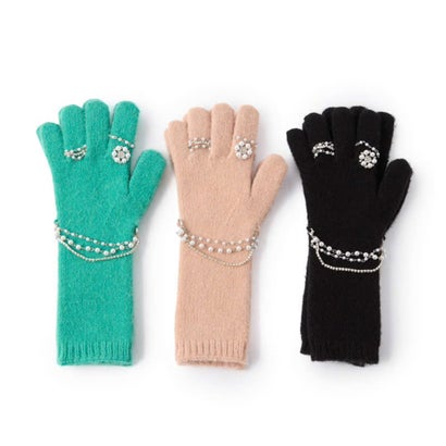 ニットビジューグローブ（Knit Bijou Gloves） （ベージュ）｜詳細画像