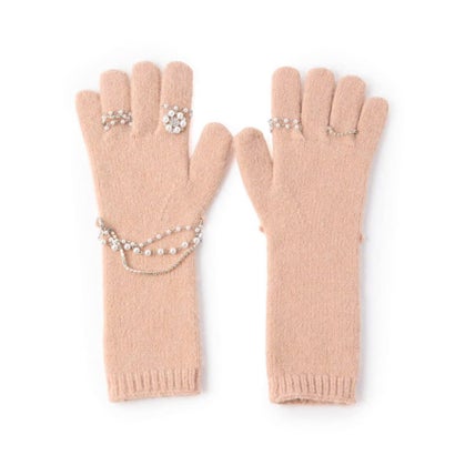 ニットビジューグローブ（Knit Bijou Gloves） （ベージュ）｜詳細画像