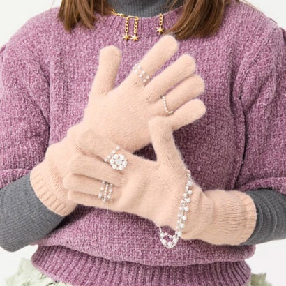 ニットビジューグローブ（Knit Bijou Gloves） （ベージュ）｜詳細画像