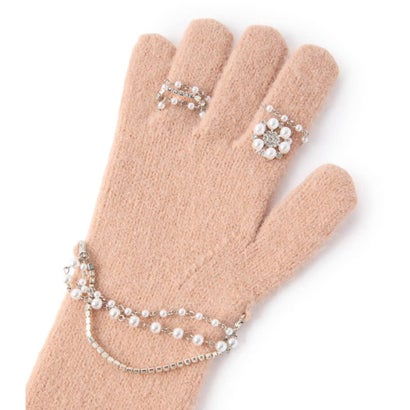 ニットビジューグローブ（Knit Bijou Gloves） （ベージュ）｜詳細画像