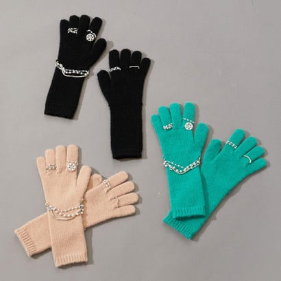 ニットビジューグローブ（Knit Bijou Gloves） （ミント）｜詳細画像