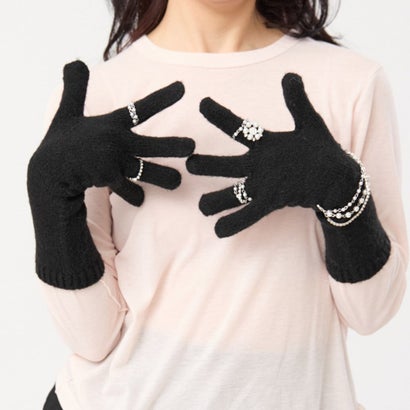 ニットビジューグローブ（Knit Bijou Gloves） （ブラック）｜詳細画像