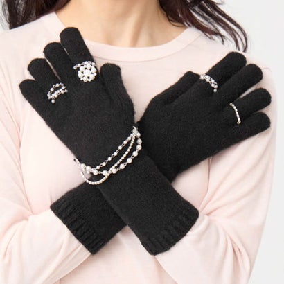 ニットビジューグローブ（Knit Bijou Gloves） （ブラック）｜詳細画像